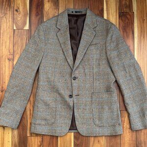 Zara Italian Fabric Brown Glen Plaid Suit 38R/40R